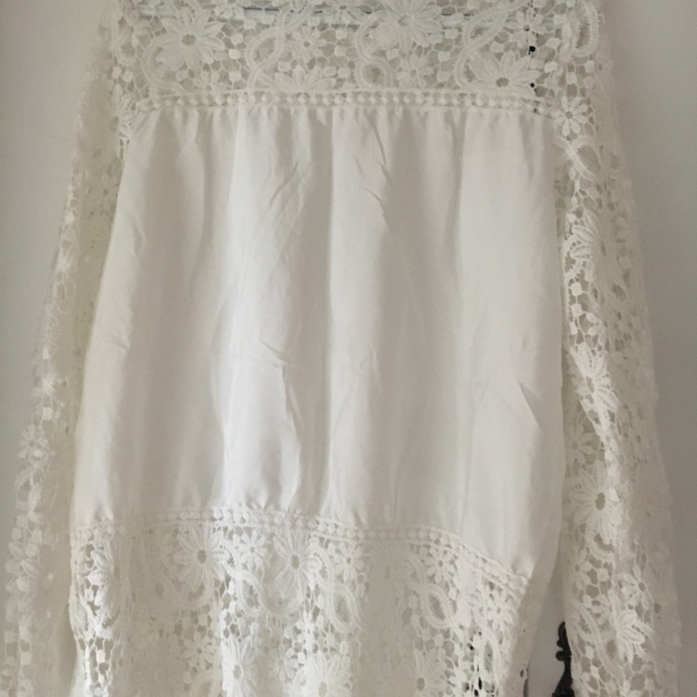 White lacy top